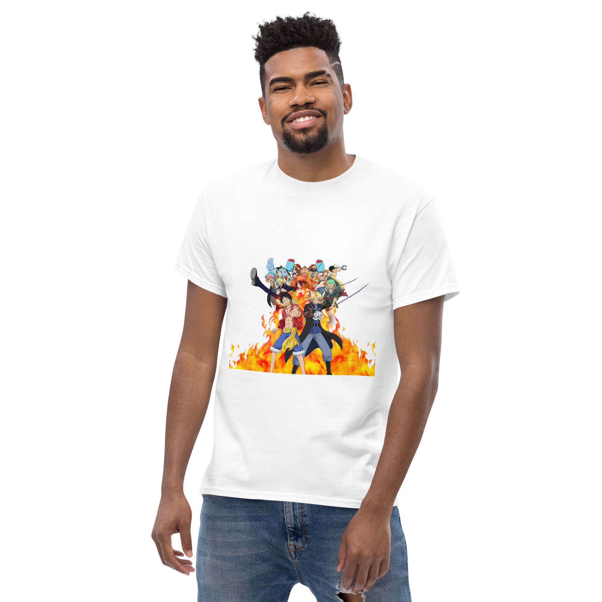 One Piece tees Monkey D. Luffy, Nami, Roronoa Zoro, Shanksn Anime Graphic Tshirt