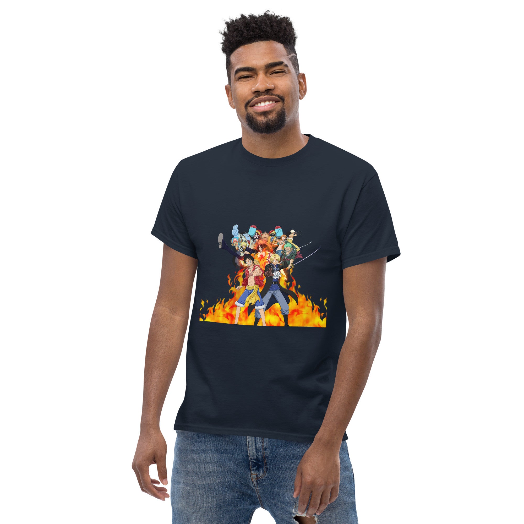 One Piece tees Monkey D. Luffy, Nami, Roronoa Zoro, Shanksn Anime Graphic Tshirt